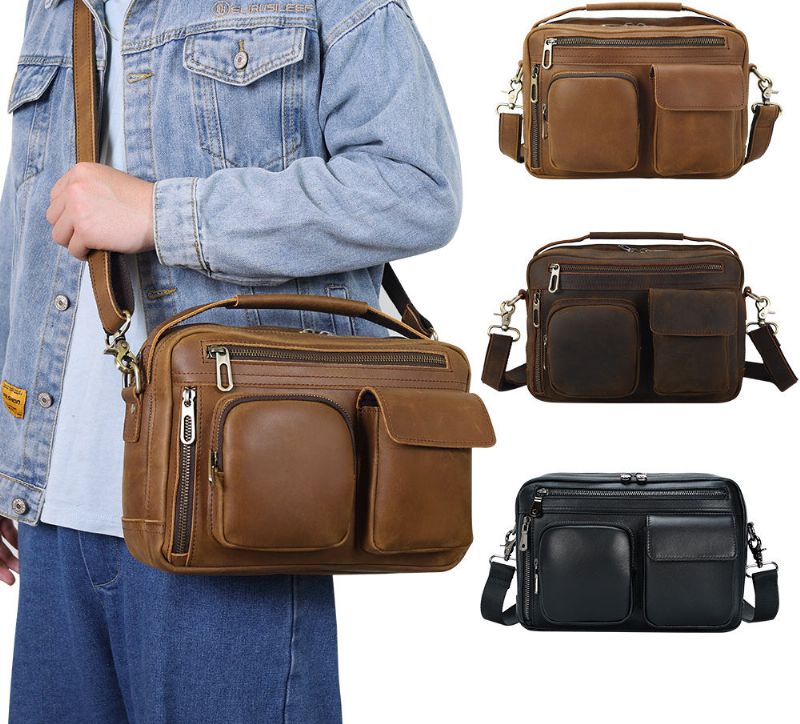 Aitoa Nahkaa Oleva Messenger Bag 9.7 Tuuman Ipadille