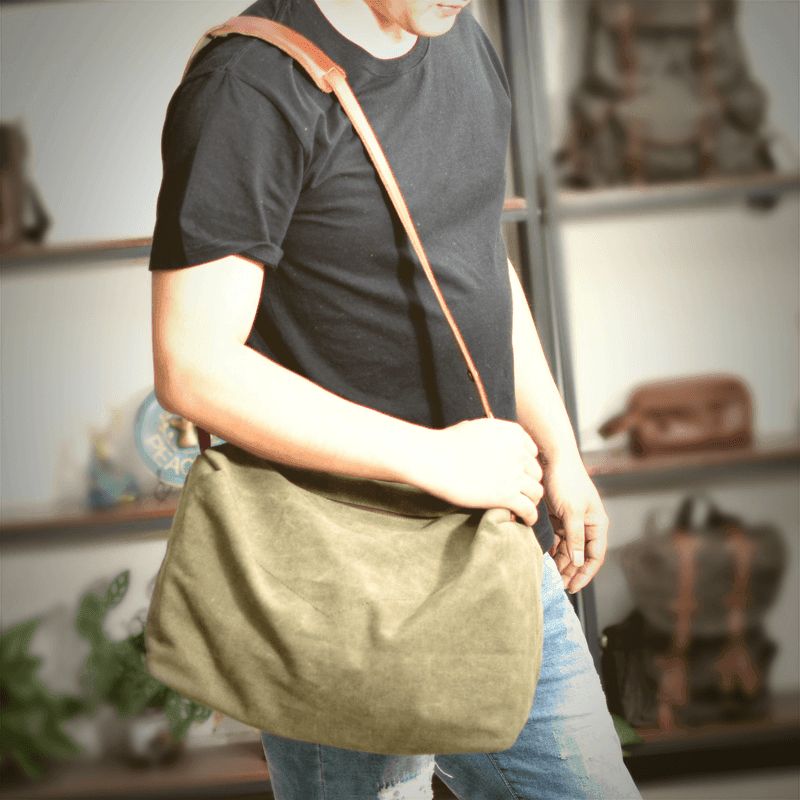 Canvas Crossbody Messenger Bag Miesten