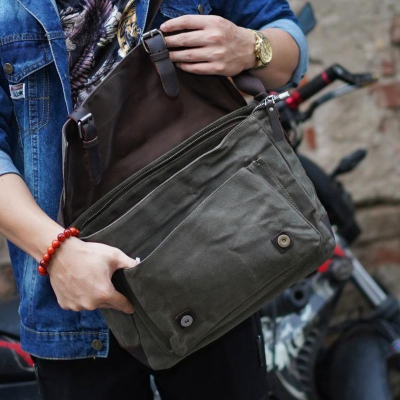 Canvas Miesten Messenger Bag Crossbody