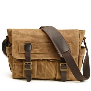 Canvas Vintage Messenger Bag Miesten Motobags