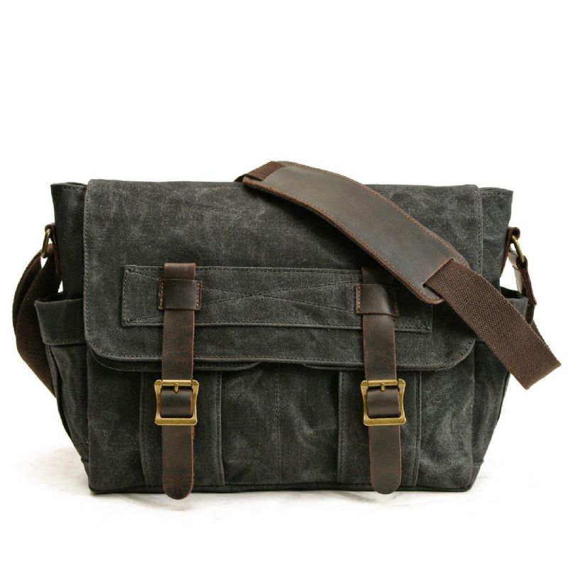 Canvas Vintage Messenger Bag Miesten Motobags