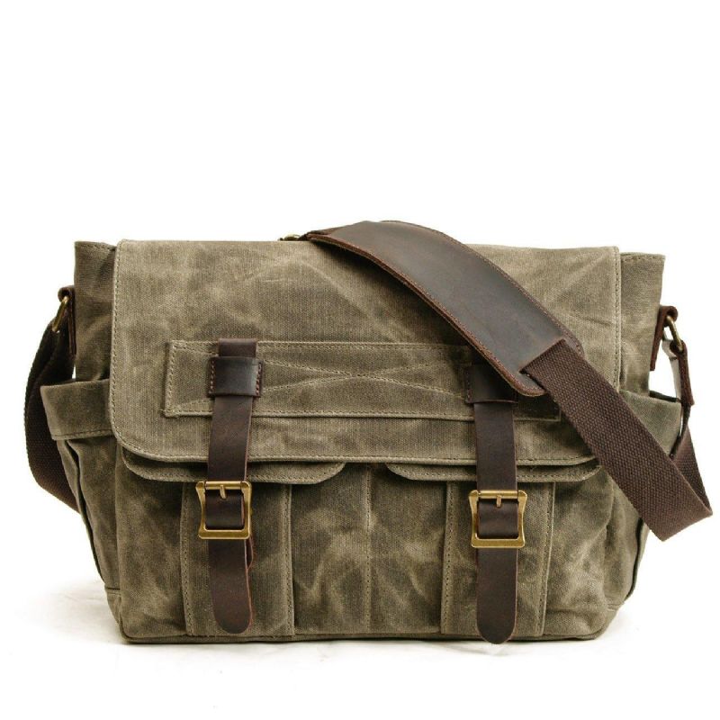 Canvas Vintage Messenger Bag Miesten Motobags