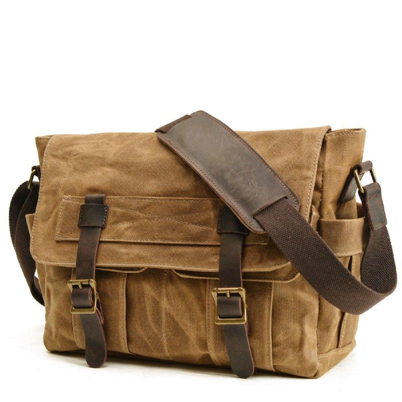 Canvas Vintage Messenger Bag Miesten Motobags