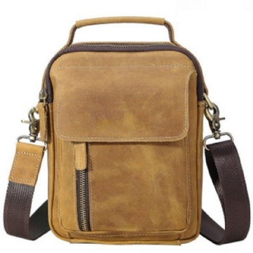 Crossbody Messenger Bag Miesten Nahkainen Pieni