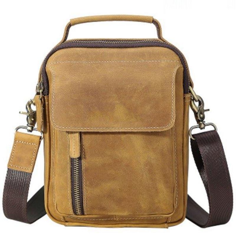 Crossbody Messenger Bag Miesten Nahkainen Pieni