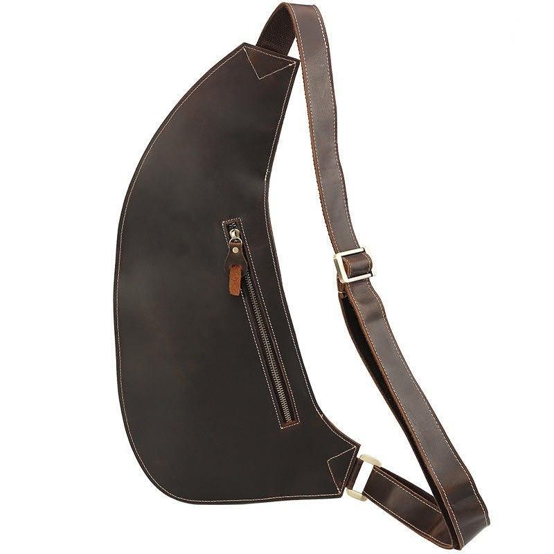 Crossbody Sling Bag Miesten Crazy Horse -nahkaa