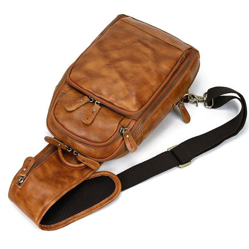 Lehmännahkainen Cross Body Sling -laukku Usb-portilla