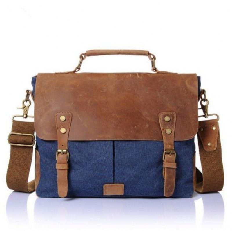 Messenger Laukku Vintage Canvas Leather