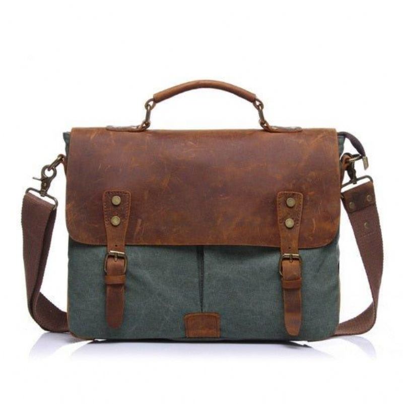 Messenger Laukku Vintage Canvas Leather