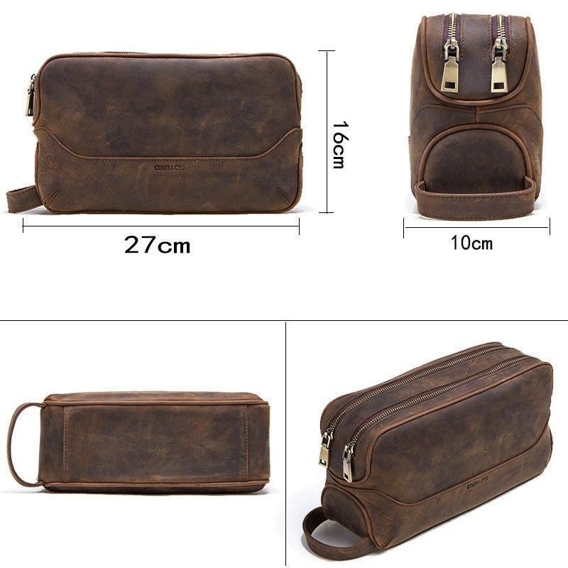 Miesten Nahkainen Dopp Kit -laukku