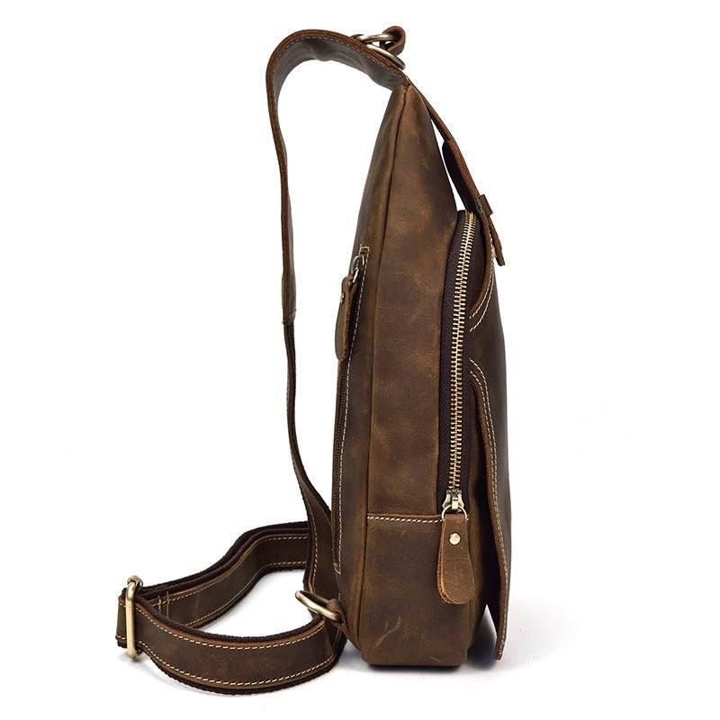 Miesten Nahkaiset Crossbody-laukut Sling-reppu