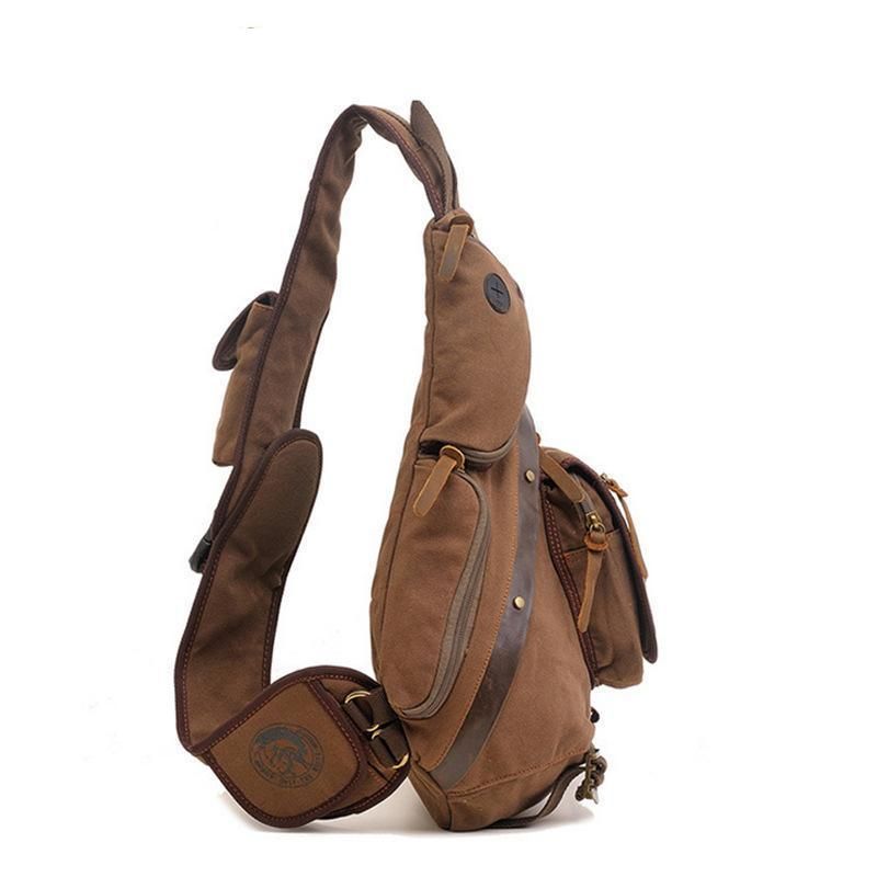 Miesten Rintapakkaus Vintage Canvas Sling Bag