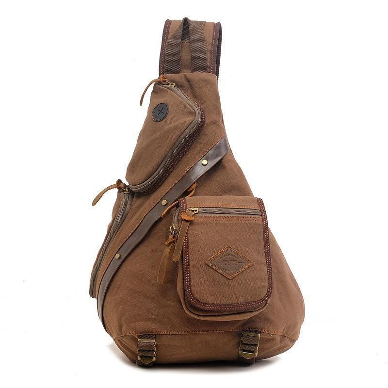 Miesten Rintapakkaus Vintage Canvas Sling Bag