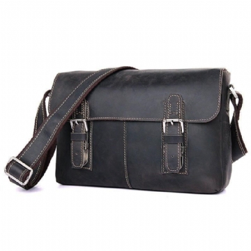 Miesten Vintage Nahkainen Crossbody Messenger Bag