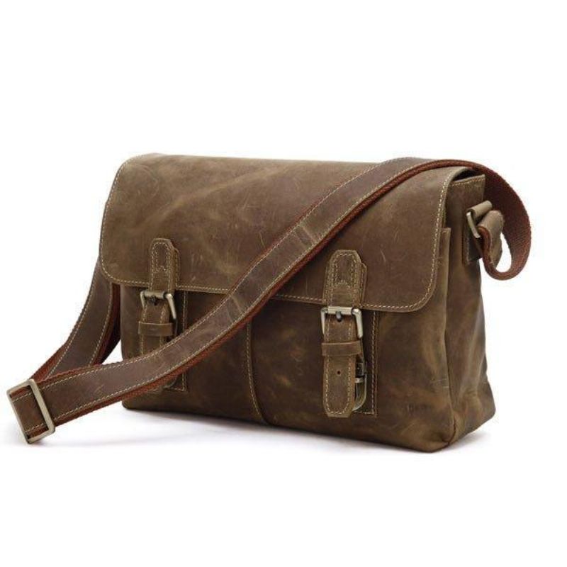 Miesten Vintage Nahkainen Crossbody Messenger Bag