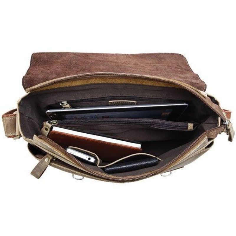 Miesten Vintage Nahkainen Crossbody Messenger Bag