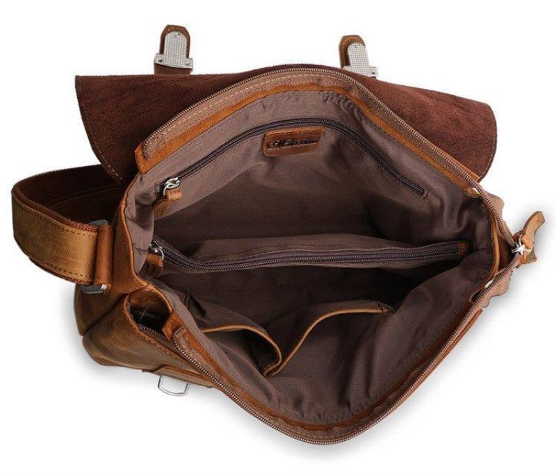 Miesten Vintage Nahkainen Crossbody Messenger Bag