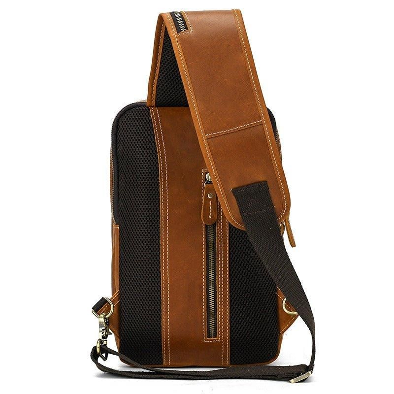 Nahkaan Nahkainen Cross Body Sling -laukku Miehille