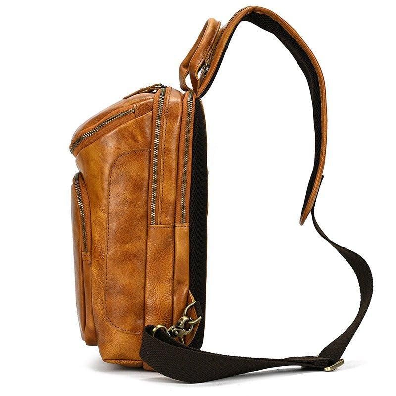 Nahkaan Nahkainen Cross Body Sling -laukku Miehille