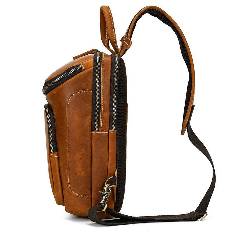 Nahkaan Nahkainen Cross Body Sling -laukku Miehille