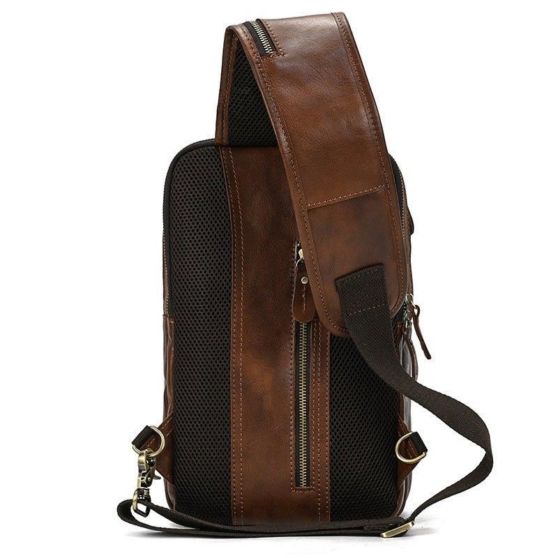 Nahkaan Nahkainen Cross Body Sling -laukku Miehille