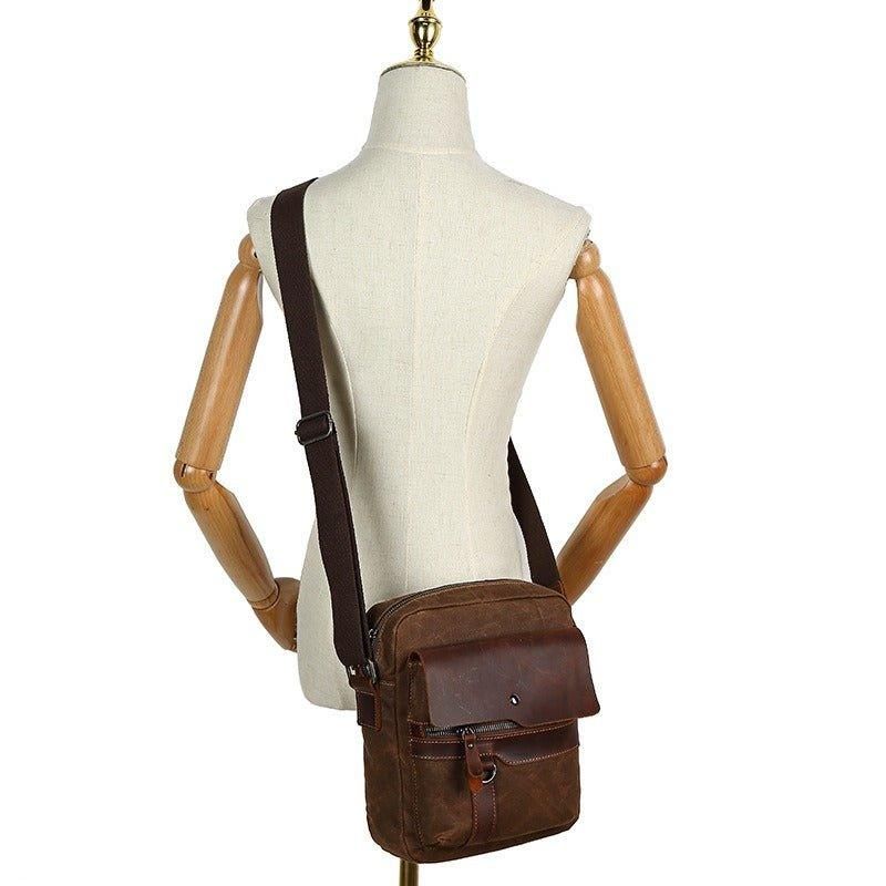 Pieni Canvas Crossbody Messenger Bag Miehelle