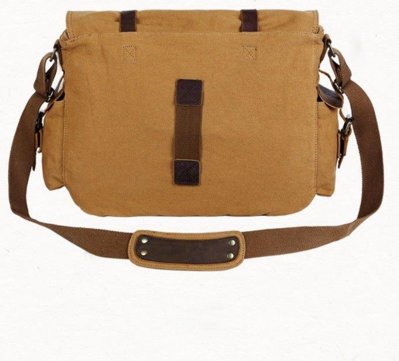 Vahattu Canvas Messenger Bag -kannettava Miehille