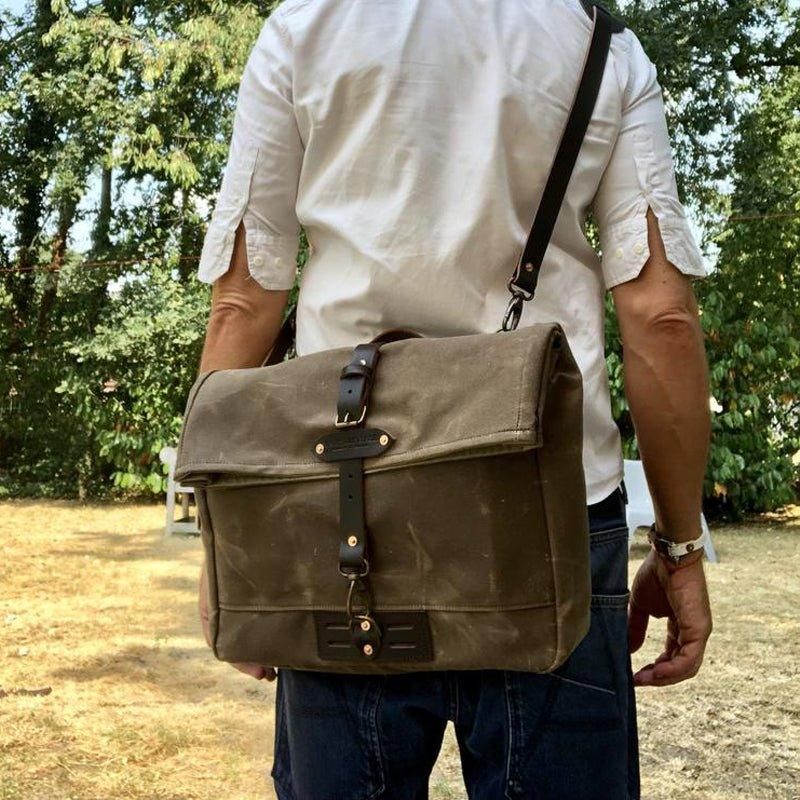 Vintage Canvas Messenger Bag Kannettava Tietokone Ja Motobags