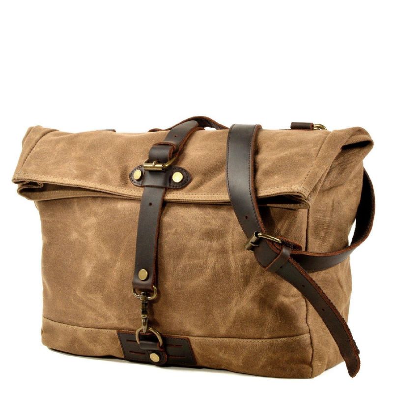 Vintage Canvas Messenger Bag Kannettava Tietokone Ja Motobags