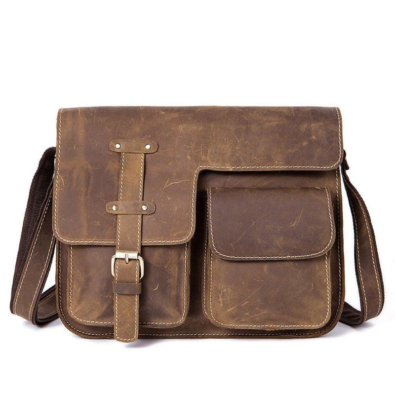 Vintage Messenger Bag Miesten Italialainen Nahka