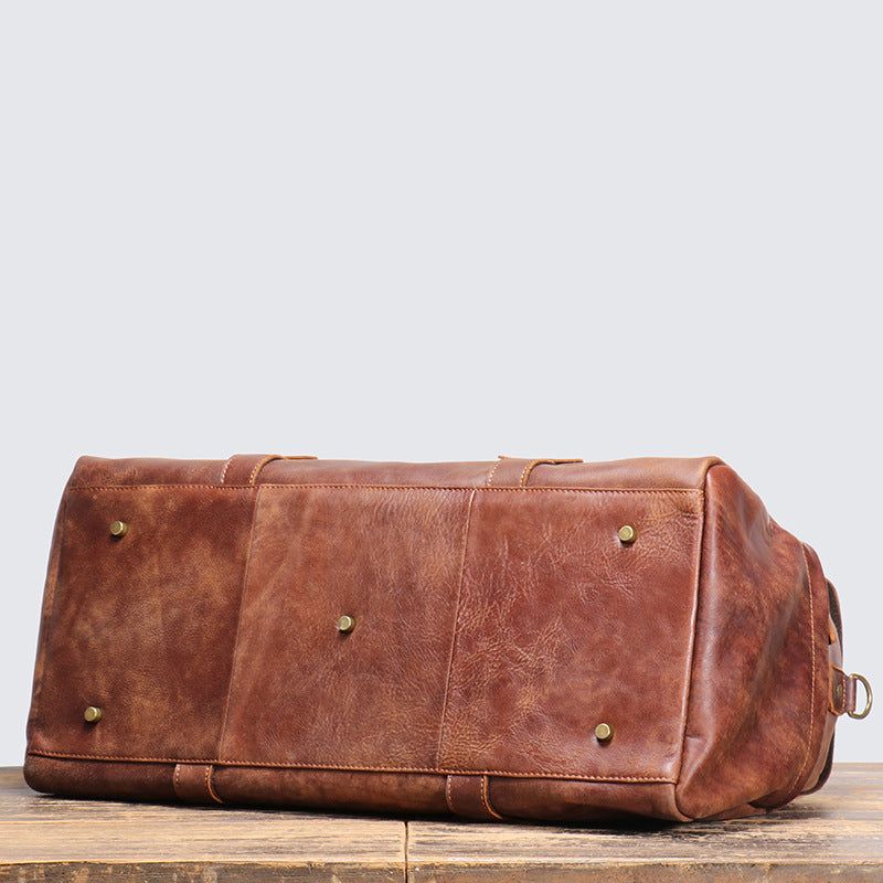 Vintage Nahkainen Duffle-laukku Miesten Viikonloppuna