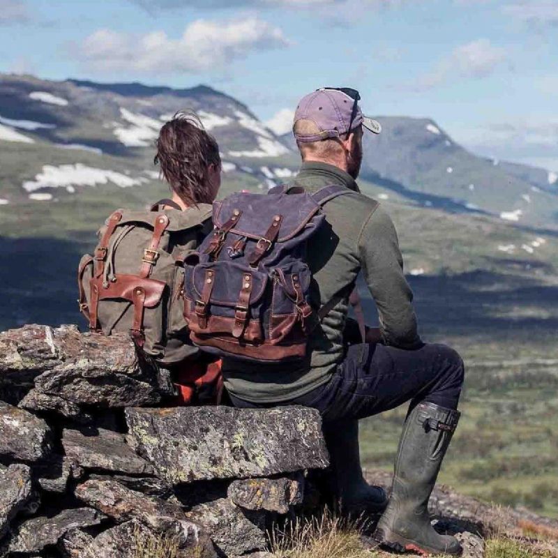 Vintage Vahattu Kangasreppu Vedenpitävä Miehille